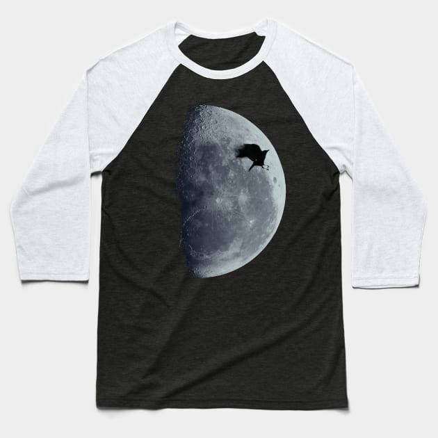 Half Moon and Crow Baseball T-Shirt by DyrkWyst